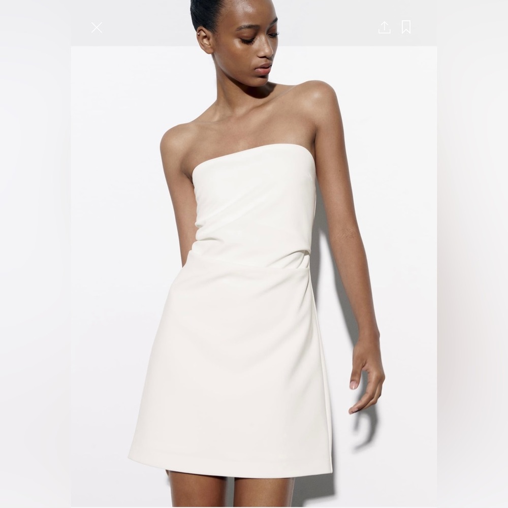 Zara Strapless Mini Dress in Ivory